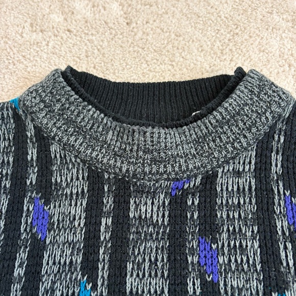 Vintage Permit Sweater Men’s Large Knit 80s 90s Geometric Eclectic Grandpa - Picture 5 of 15